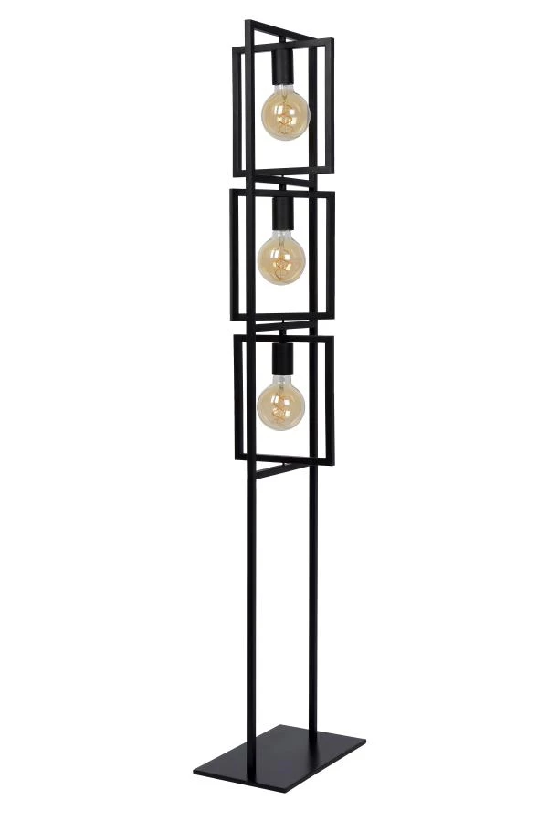 Lucide LUUK - Floor lamp - 3xE27 - Black - turned off